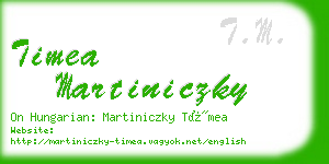 timea martiniczky business card